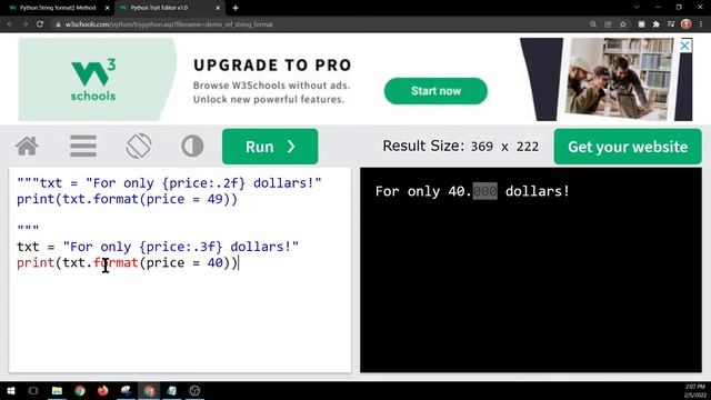 W3schools Python  - String Methods (built in)