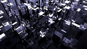 Анимированный абстрактный геометрический темный фон: Стеклянные кубы