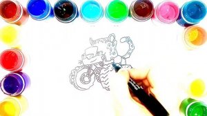 Вспыш и чудо машинки Состязание раскраска Роботы Трансформеры | Blaze and the monster mashines