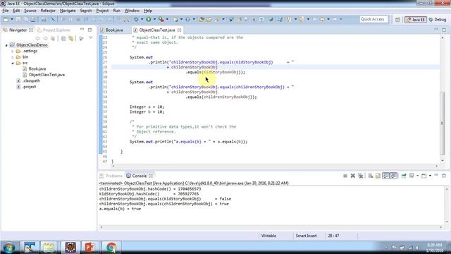 Java Object Class(equals method-book) | Java Tutorial