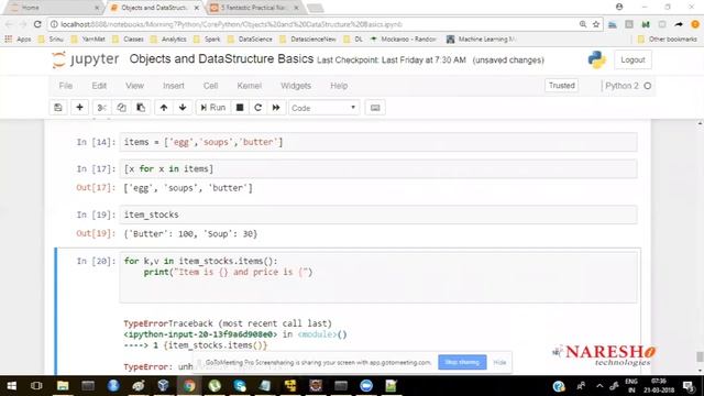 Python Online Training Session: 6 | Python Objects and Data Structure Basics | Python Tutorials