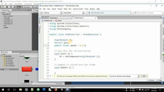 Unity 5 Tutorial: How to Make Breakout Game Clone in Unity