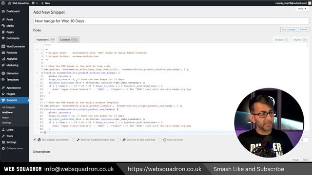 Show a New badge for New Products based on Time - WooCommerce  - Code Snippets -CodeSnippets