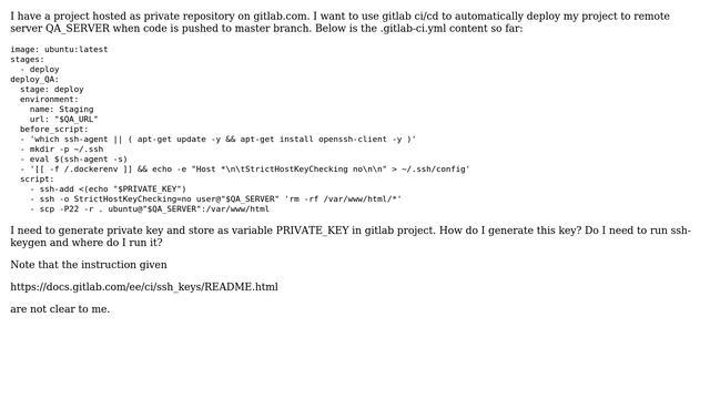 How to generate SSH keys for gitlab.com hosted project? смотреть онлайн