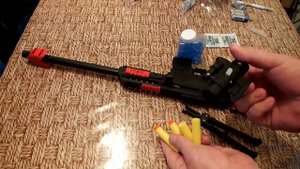 Снайперская винтовка стреляющия орбизами. Посылка для детей