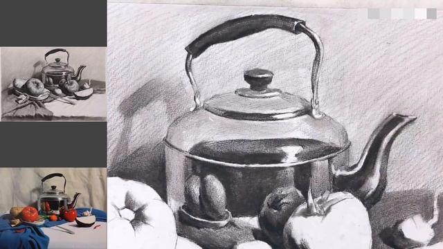 How to draw still life with charcoal pencil смотреть онлайн