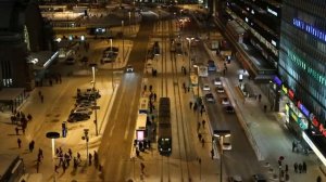 Helsinki Railway Station Tram Stop Timelapse