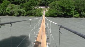 Абхазия. Подвесной мост через реку Бзыбь.