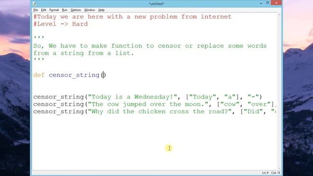 The problem from the Internet: Censor Words from List  Problem | Python Simple Practice Problem