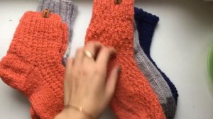 Вязаные носки. Готовые работы. Носки из остатков пряжи. Перевязы