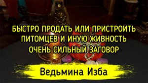 БЫСТРО ПРОДАТЬ ИЛИ ПРИСТРОИТЬ ПИТОМЦЕВ И ИНУЮ ЖИВНОСТЬ. ОЧЕНЬ СИЛЬНЫЙ ЗАГОВОР. ДЛЯ ВСЕХ