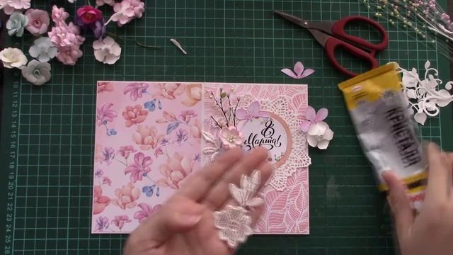 Открытка на 8 марта: мастер класс. Скрапбукинг смотреть онлайн