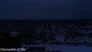 город.Новая Ляля Вечерний пролёт над городом