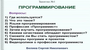 01 Программирование. Профессия программиста