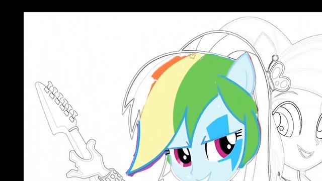 Раскрашиваем Радуга Дэш мультик Моя Маленькая Пони МЛП Волшебная Раскраска для девочек смотреть онлайн