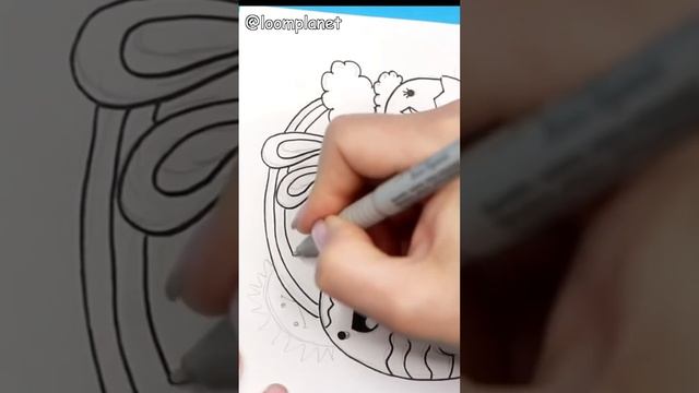 Пасхальный рисунок в стиле Дудлинг ? #shorts Kawaii Easter doodle drawing