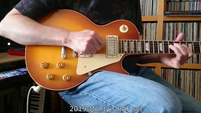 Monty's PAFs demo. A comparison to stock Gibson Custombuckers. смотреть онлайн