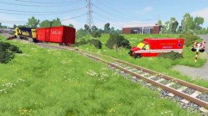 Поезда против машин скорой помощи - Beamng.Drive