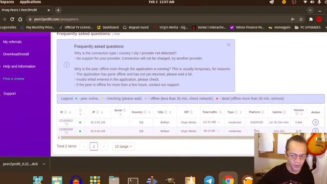 Install peer2profit on Linux