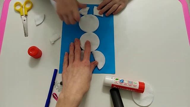 Аппликация Зайчик из ватных дисков смотреть онлайн