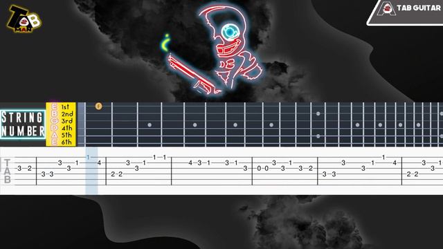 Undertale[AU] | Sudden Changes | Sans - Bullet Hell Guitar Tab Tutorial
