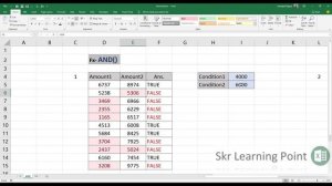 Excel in Hindi - How to use the AND function to compare two Columns #SkrLearningPoint