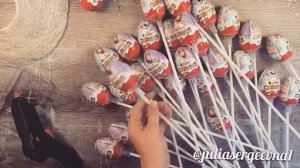Видео урок "букет из киндеров "