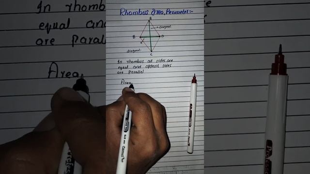 Area and Perimeter of Rhombus #area_of_rhombus