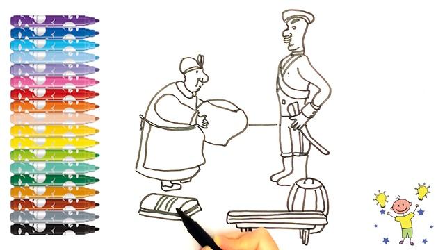как нарисовать рисунок на сказку каша из топора