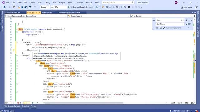 #05 Deleting Row in React JS .Net