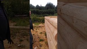 Обзор сруба бани 3х6 пятистенок под рубанок.
