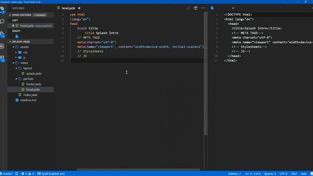Splash Page Web Development Part 2 - Pug/Jade Setup смотреть онлайн