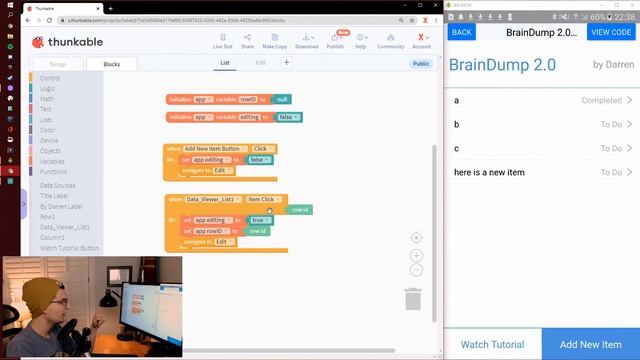 How to Use the Data Viewer List in Thunkable X - 2020 To Do App смотреть онлайн