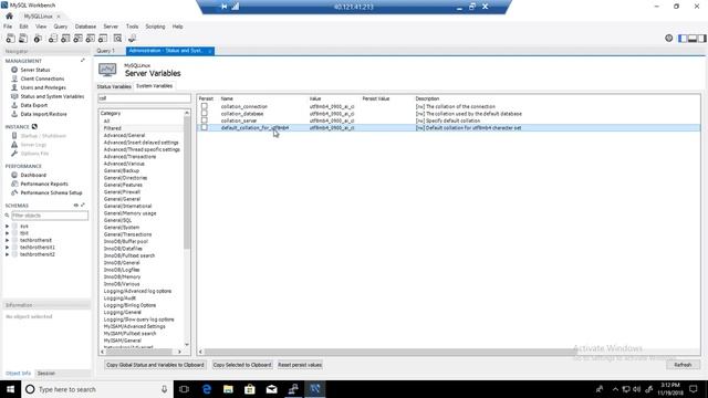 MySQL Workbench Tutorial - Check Default Character Set  Collation Of MySQL Server By Using Workbenc