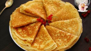 БЛИНЫ на КЕФИРЕ и МОЛОКЕ (горячем) - тонкие с дырочками, классический рецепт