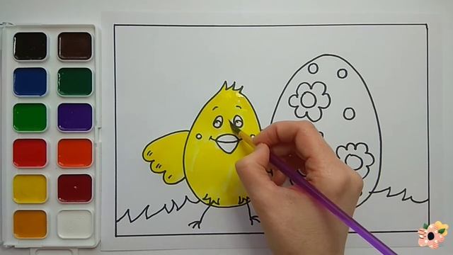 Як малювати курчатко/ Как рисовать цыпленка/ Chicken with Easter egg смотреть онлайн