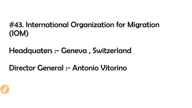 International Organizations - Head Quarters - Head of the Organisations- Part 2 смотреть онлайн