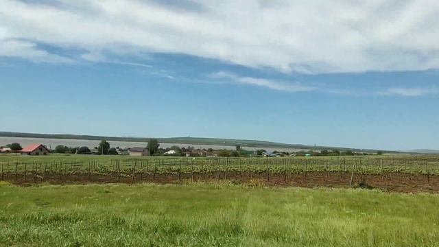 Вид с горы, поселок Соленый и лиман Соленый Темрюкский район Краснодарский край. смотреть онлайн