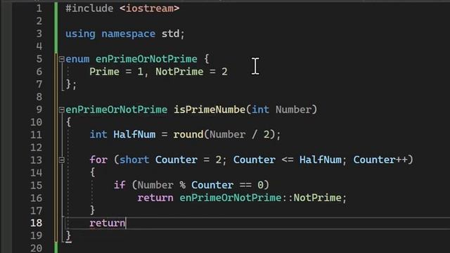 Prime Number Problem Solved Using C++ Enum and Function #problemsolving #programming #cpp #life #vs