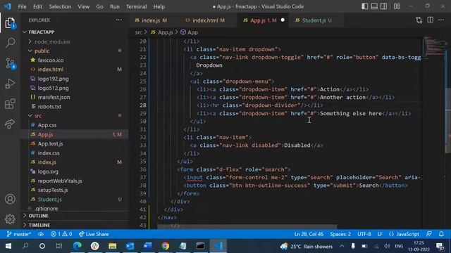 How to add Bootstrap in React | How to create navbar using react  ✅