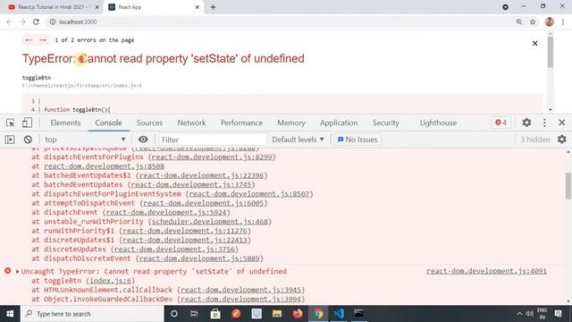 Handling Events in React.js | Binding Event Handlers in React in Hindi 2021