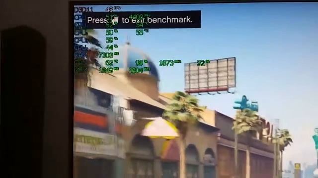 Manli Nvidia GT1030 oc'd to +250MHz GPU, +600MHz memory running GTA V Benchmark смотреть онлайн