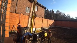 Фундамент забивные сваи 200*200. Свайное поле.
