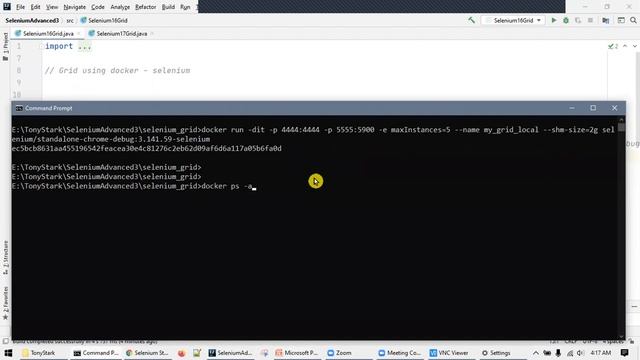 06 Selenium Grid Demo, setup, hands-on, grid hub node, docker