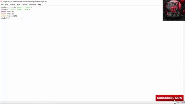 Python Lecture 6 Tuple in Python in Urdu/Hindi