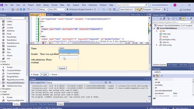 Server Side Validation C#