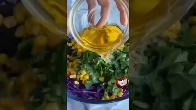 Салат с красной и морской капустой  #салат #капуста #краснаякапуста #морскаякапуста #кукуруза