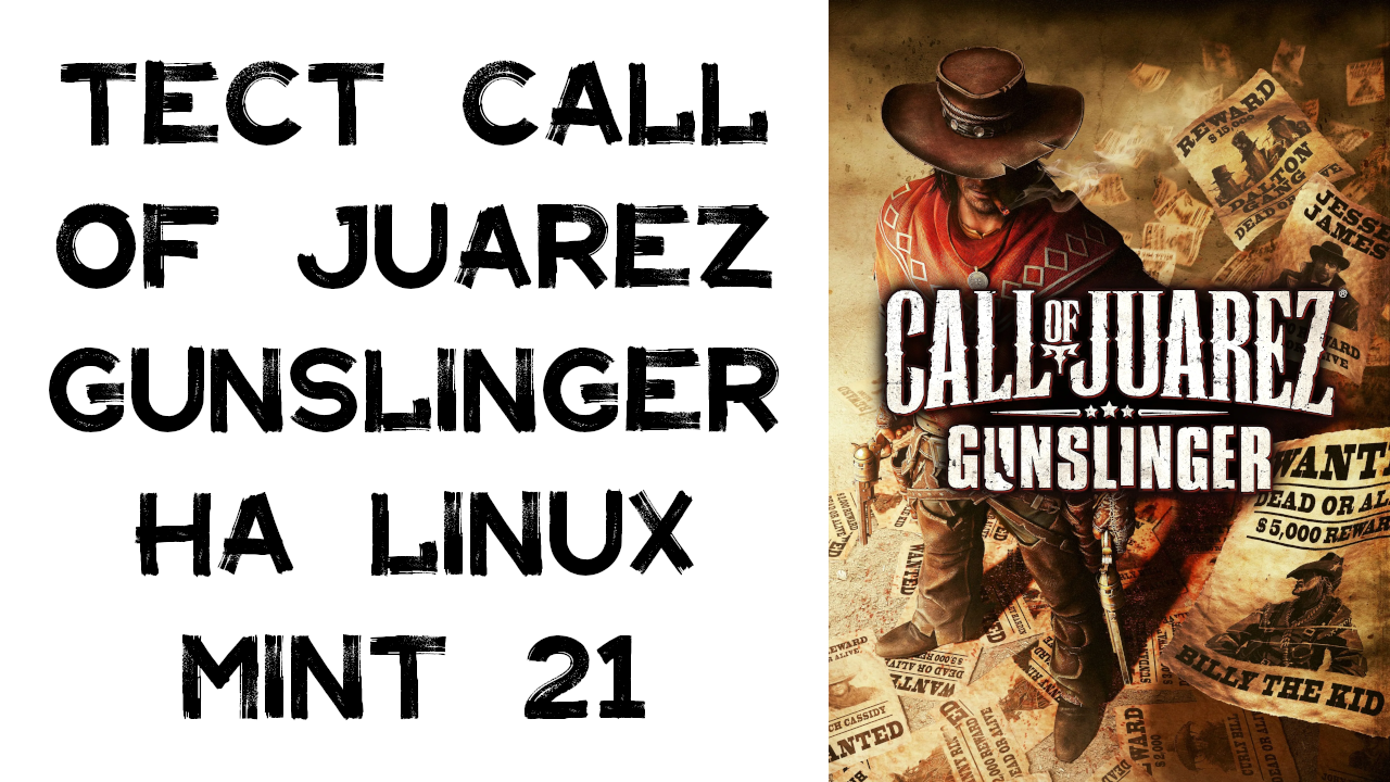 Тест Call of Juarez Gunslinger на linux mint 21