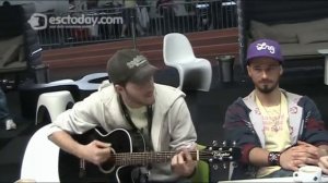 Loukas Yorkas and Stereo Mike - Greece -  jamming in the press centre - Eurovision 2011 - part 4