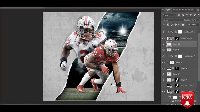 Chase Young - Buckeyes Football - Photoshop Sports Poster speed art смотреть онлайн
